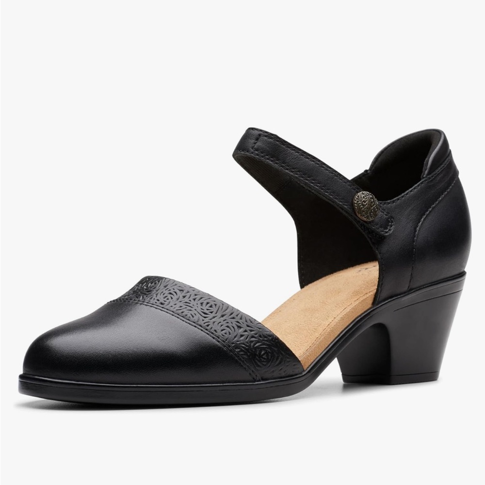 Clarks Womens Emily 2 Ketra Black Women's Shoes Size 8.5